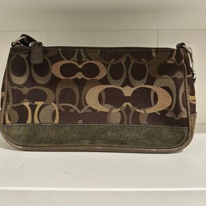 SOLD - Y2K Vintage Coach Brown Optic Monogram Demi Mini Bag 7027